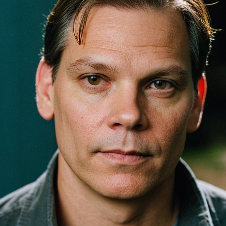 front shot, actor photo of a Tim Sweeney  looks at viewer, cinematic shot