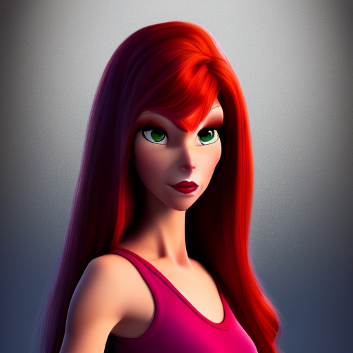 Mo-Di Diffusion prompt: Daphne from scooby doo, red head, - PromptHero