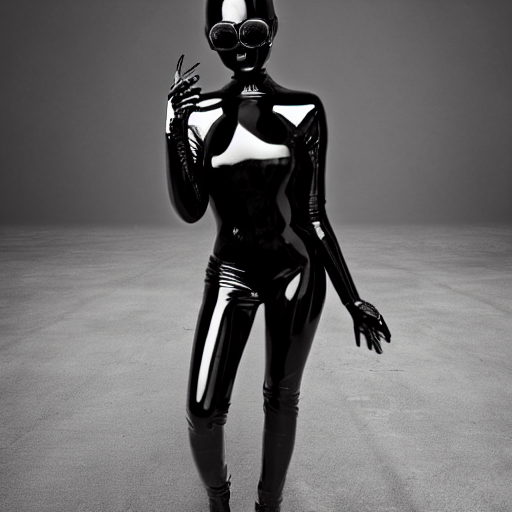 Stable Diffusion prompt: girl in black, latex, robot, - PromptHero