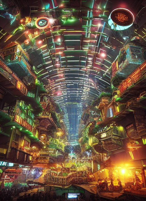 A utopian solar punk society