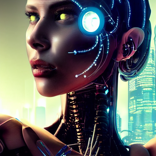 Stable Diffusion prompt: cyborg woman| beautiful detailed - PromptHero