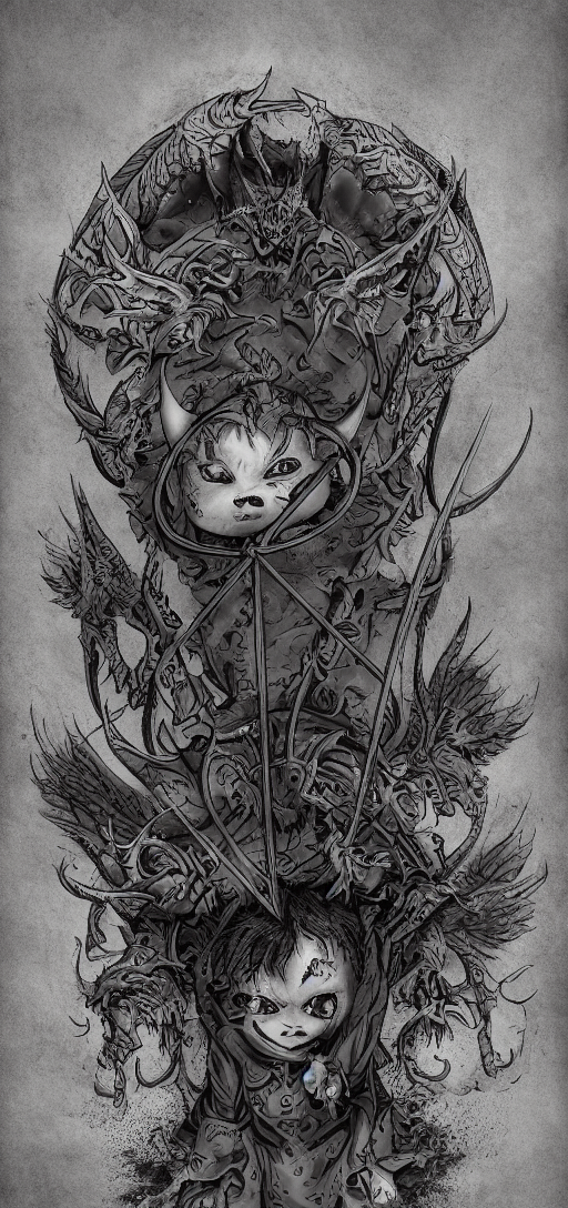 A funny cute demon kid