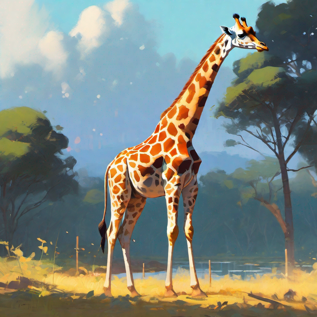 Title: "High Skies Ahead: A Giraffe’s Balloon-Tastic Journey to Soar Like an Eagle!"