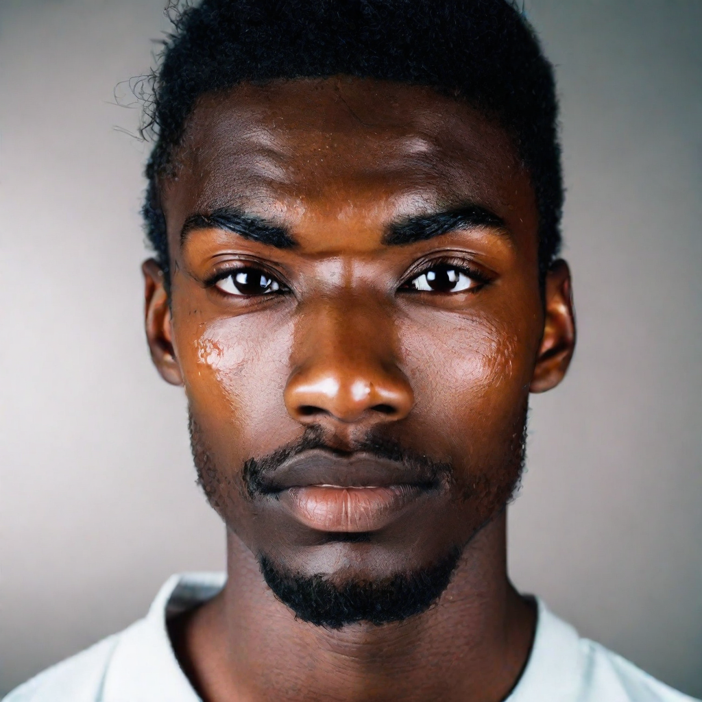 front shot, photo of remove both eyebrows  looks at viewer, cinematic shot