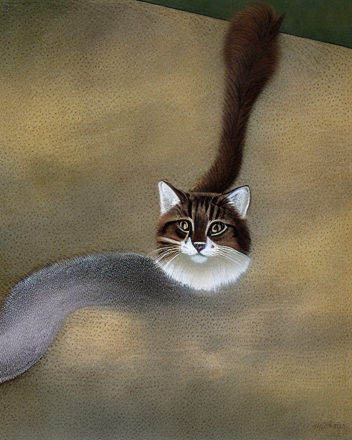 Forest cat with a long tail by da Vinci