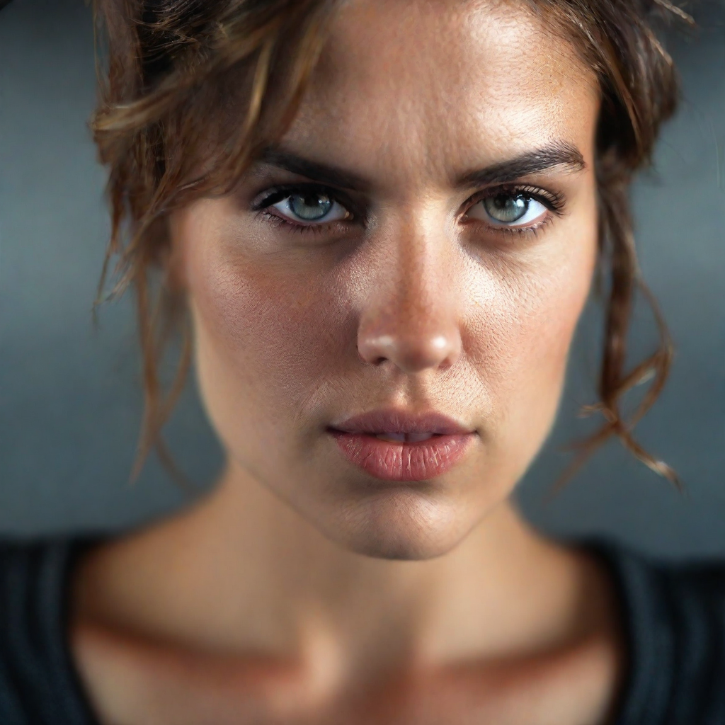 front shot, photo of   looks at viewer, cinematic shot