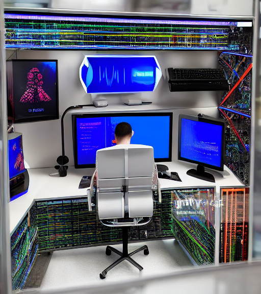 A person in front of a computer