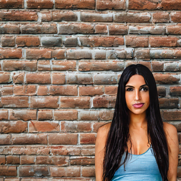 beautiful photographic hispanic woman in a crop top