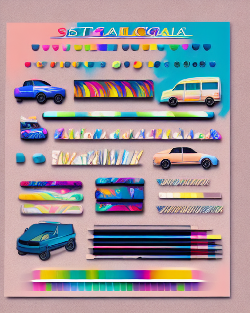 a colorful pastel style  graphics