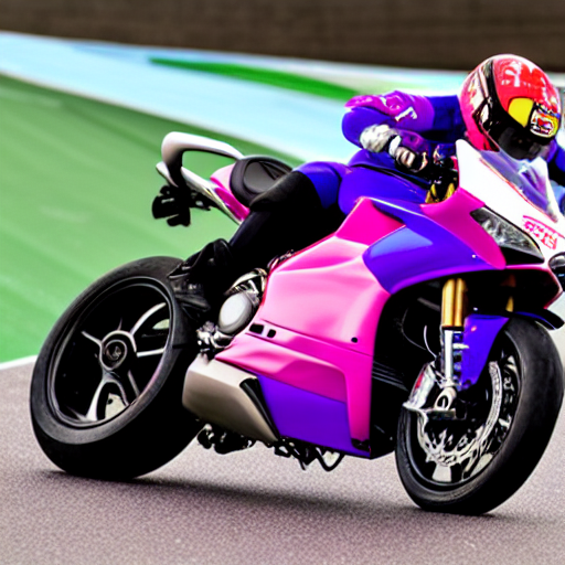 Stable Diffusion prompt: ducati , purple , track , - PromptHero