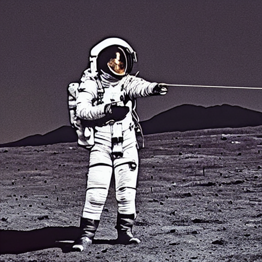 Stable Diffusion prompt: A woman stands on the moon and - PromptHero