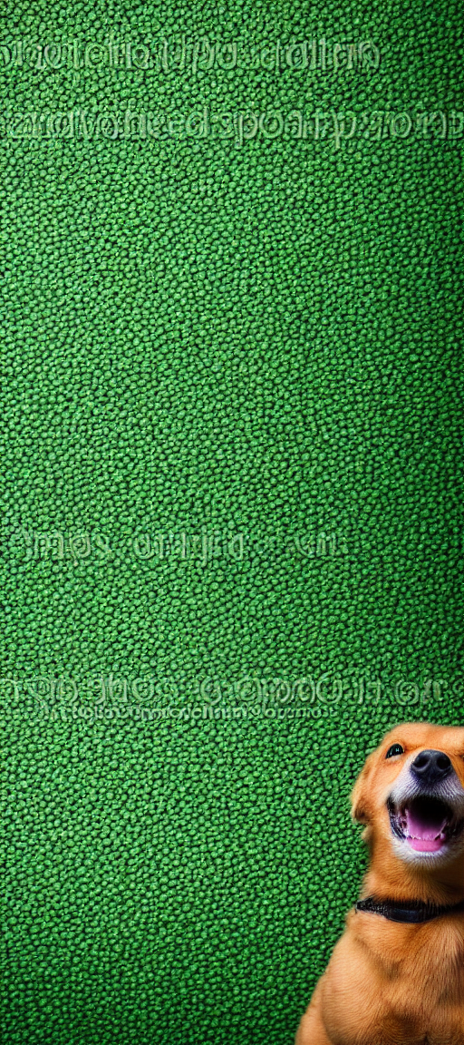 green Background. with dog