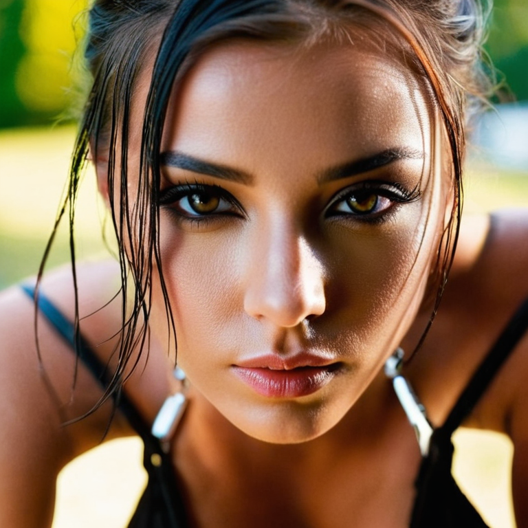 front shot, actor photo of a Sexy hot girl  looks at viewer, cinematic shot