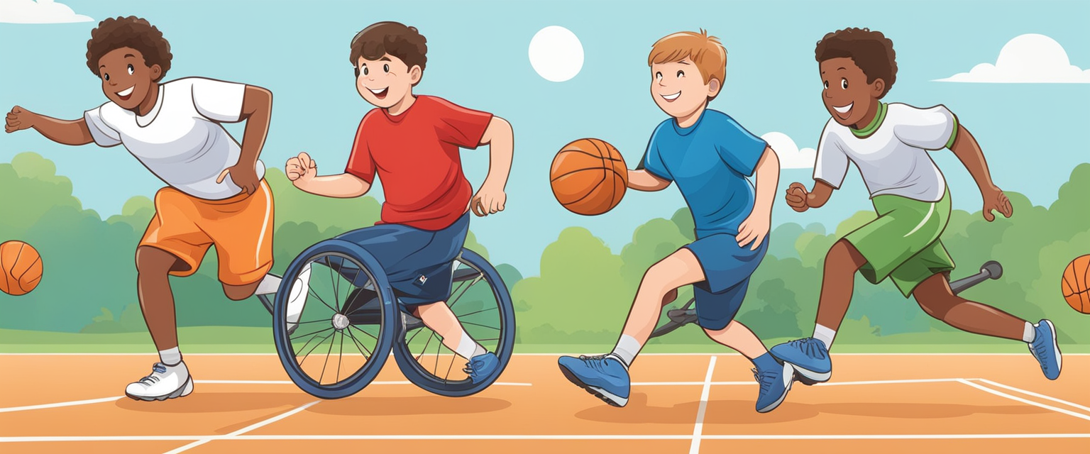 Children with autism engaging in adaptive sports