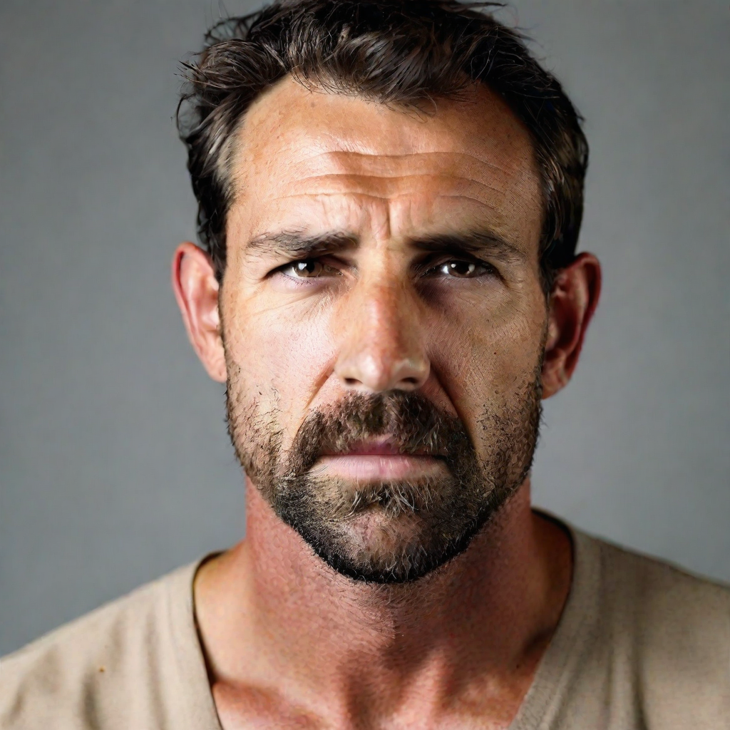 front shot a caucasian man, realistic, HD color photograph