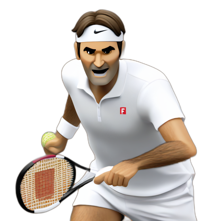 A TOK emoji of a Roger Federer on the tennis court