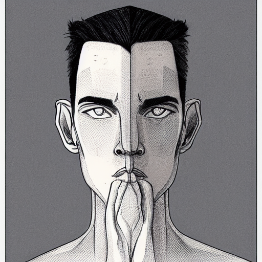 Stable Diffusion prompt: young man with long face, with - PromptHero