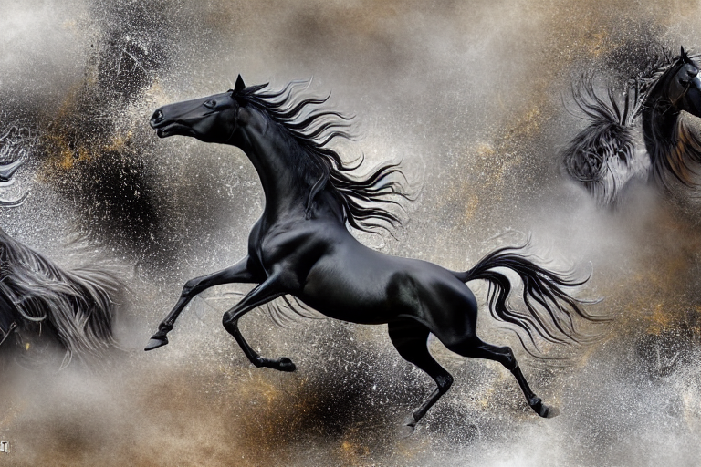 3d black horse