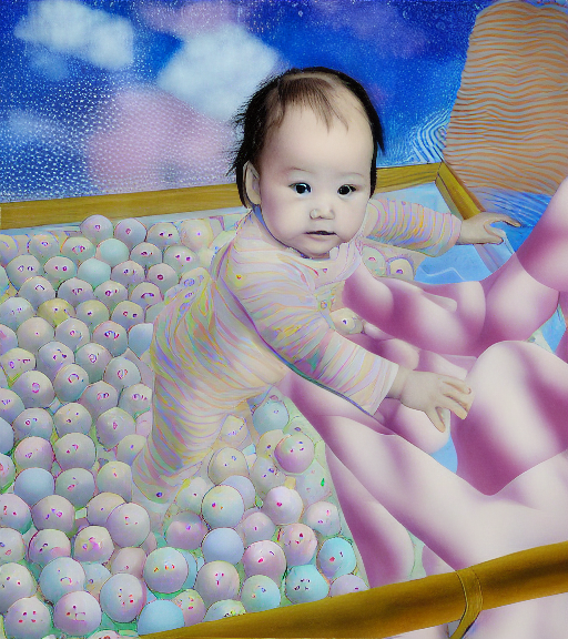 Baby girl in the clouds by Yayoi Kusama