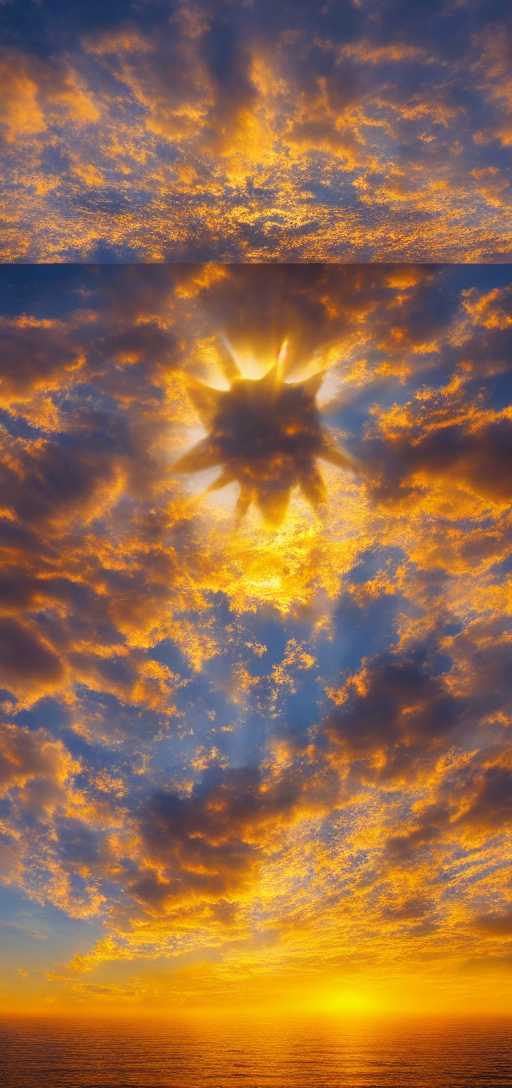 The Sun below the distant sky