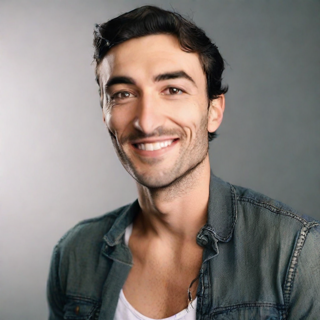 front shot, photo of friendlier looks at viewer, cinematic shot