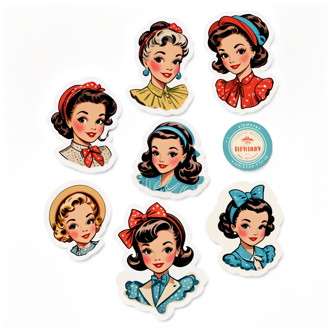 with vintage fashion vintage stickers