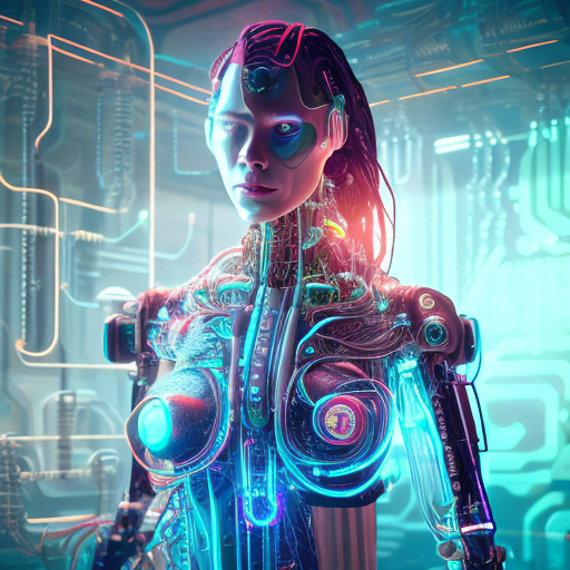 Openjourney prompt: cyborg woman| with a visible detailed - PromptHero