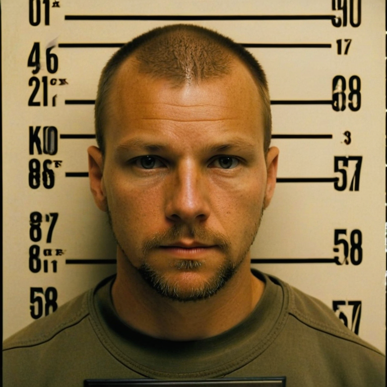 front shot, mugshot photo of a caucasian  looks at viewer, cinematic shot