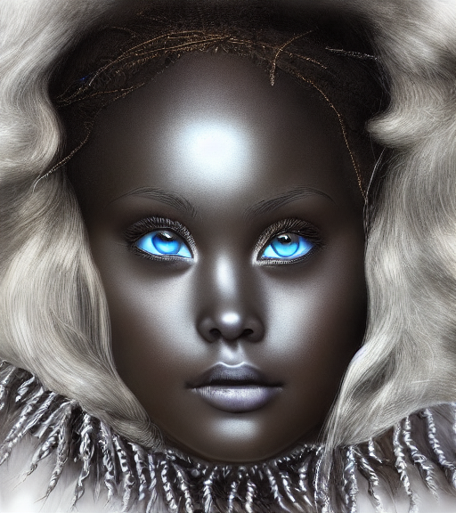 Grey eyes, dark skin