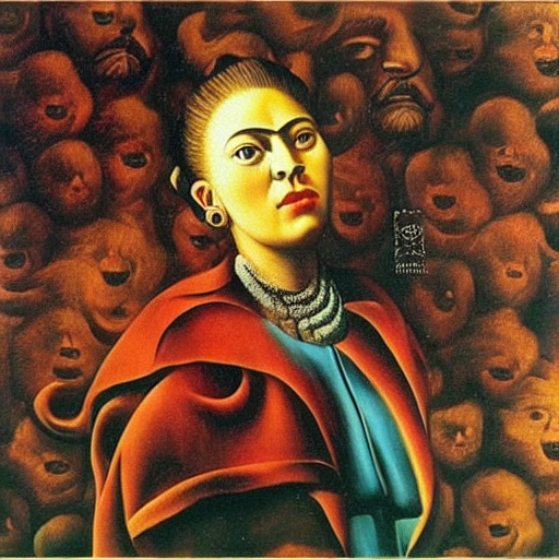 by Rene Magritte surrealist by da Vinci by Salvador Dali by Vincent van Gogh by Frida Kahlo