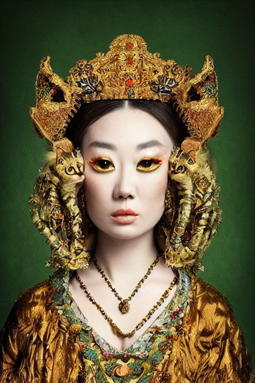 Stable Diffusion prompt: a beautiful empress portrait, - PromptHero