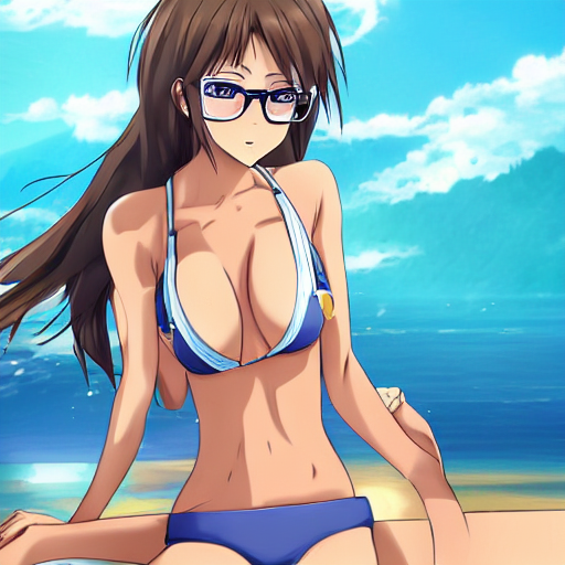 Stable Diffusion Prompt Anime Waifu Swimsuit Glasses PromptHero