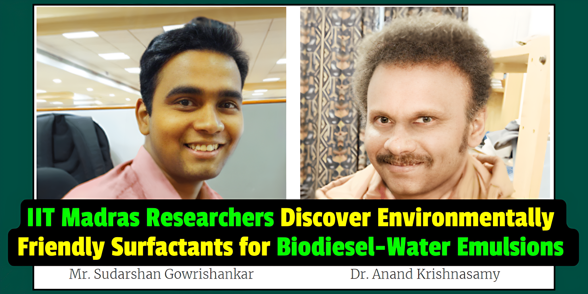 Revolutionizing Biodiesel: IIT Madras Study Paves the Way for Greener Surfactants