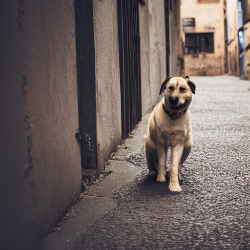 un perro en la calle