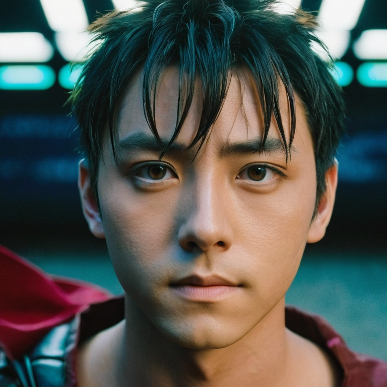 front shot, actor photo of a Anime  looks at viewer, cinematic shot