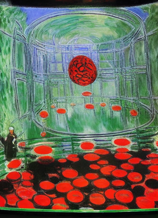 by Claude Monet by Claude Monet by Yayoi Kusama by Rene Magritte surrealist by Edvard Munch by da Vinci