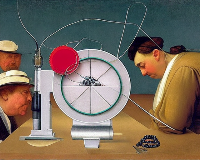 A handheld bead dispensing tool where you rotate to chhose the bead color

 by Georgia O'Keeffe by da Vinci by Rene Magr