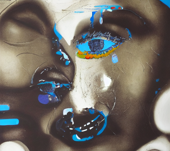 Eye with nose and mouth  by Picasso by Yayoi Kusama