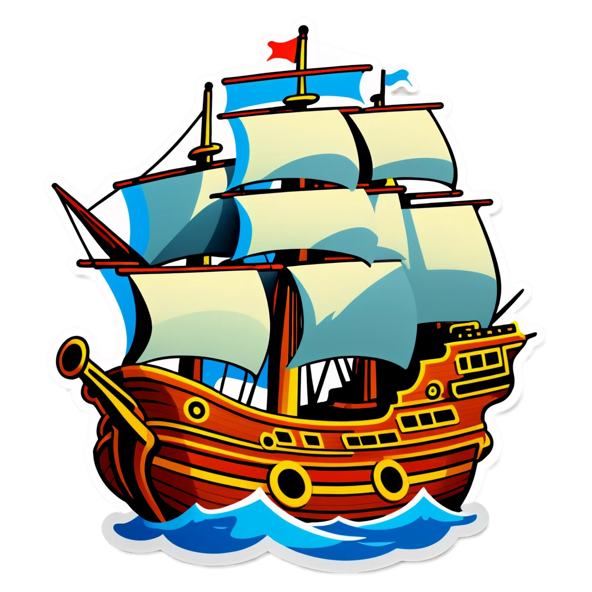 on a pirate ship one-piece stickers