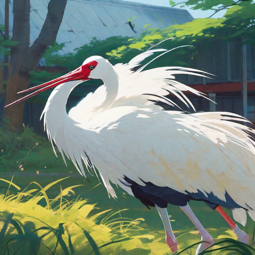 Title: The High-Flyin' Full-Feathered Fiasco: The White-Naped Crane Crashes 'The Nasty Patty'!