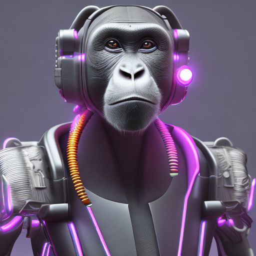 Openjourney prompt cyberpunk monkey futuristic highly prompthero