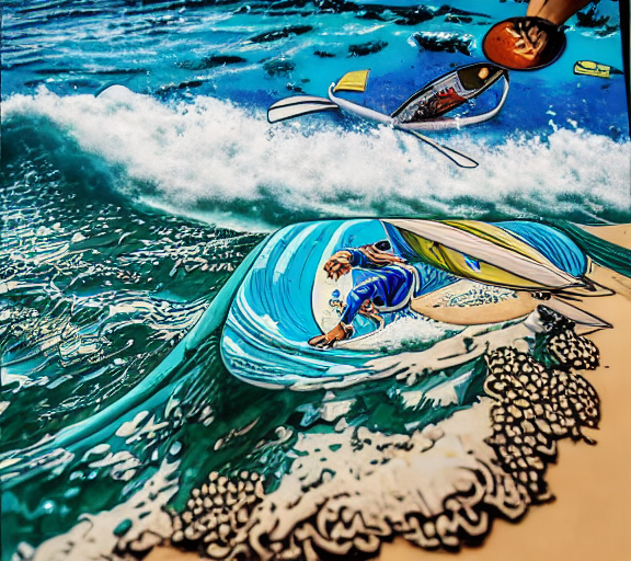 A surfer in Maldives by jerkface street artist