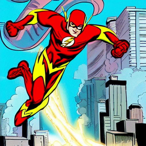 Stable Diffusion prompt: The superhero Flash running like - PromptHero