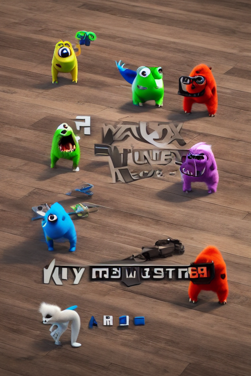 Furry monsters, Pixar 3D render