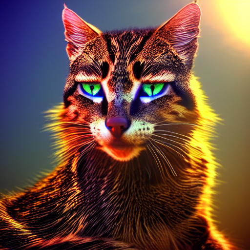 Stable Diffusion prompt: Wild cat, cat with fire eyes, hd - PromptHero