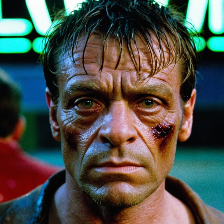 front shot, actor photo of a ugly  looks at viewer, cinematic shot