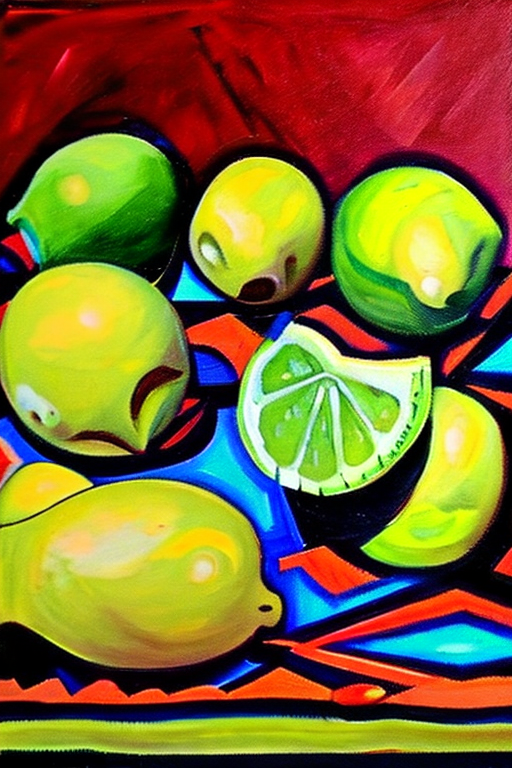 An AI generated image representing "lemons and limes"