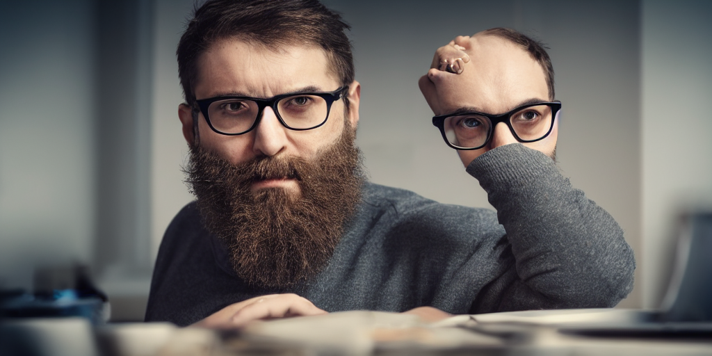 Stable Diffusion prompt: A man with a beard and glasses - PromptHero