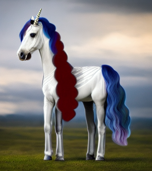 A beautiful , majestic queen unicorn horse
