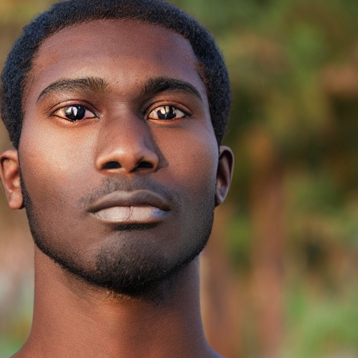 Stable Diffusion prompt dark skin man. half his face is PromptHero